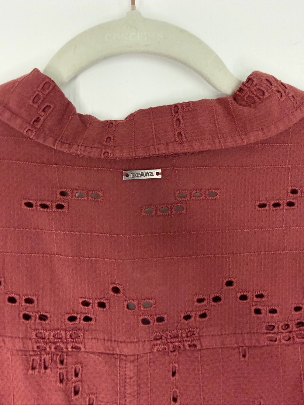 PrAna Ladyland Dress Vino Eyelet Short Sleeve - Picture 9 of 11